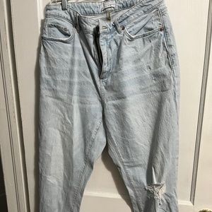 Light Denim Frayed Jeans
